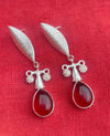 Teardrop Garnet Gemstone Earrings, Handmade 925 Sterling Silver Earrings For Women, 10x14mm Teardrop Red Garnet Earrings, Dangling Fidget Balls Earrings, Gift For Her