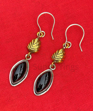 Natural Black Onyx Earrings-925 Sterling Silver With Brass Earrings-Handmade Statement Earrings-Dangling Marquise Earrings-Women Earrings-Gift For Her Natural Black Onyx Earrings-925 Sterling Silver With Brass Earrings-Handmade Statement Earrings-Dangling Marquise Earrings-Women Earrings-Gift For Her