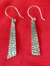 Hammered Long Shield Earrings-925 Sterling Silver Long Earrings-Dangling Earrings-Handmade Women Earrings-Statement Earrings-Gift For Her