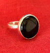 Natural Black Onyx Ring-925 Sterling Silver Ring-Statement Ring-22mm Round Stone Ring-Women Ring-Handmade Round Gemstone Ring-Gift For Her