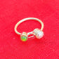 Silver Stackable Ring-925 Sterling Silver Adjustable Ring-Multi Gemstone Ring-Gift For Her-5mm Round Opal & Pearl Gemstone Ring-Minimalist Dainty Ring-Statement Ring