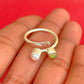 Silver Stackable Ring-925 Sterling Silver Adjustable Ring-Multi Gemstone Ring-Gift For Her-5mm Round Opal & Pearl Gemstone Ring-Minimalist Dainty Ring-Statement Ring