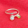 Silver Stackable Ring-925 Sterling Silver Adjustable Ring-Multi Gemstone Ring-Gift For Her-5mm Round Opal & Pearl Gemstone Ring-Minimalist Dainty Ring-Statement Ring