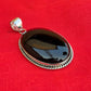 Black Onyx Oval Gemstone Pendant, Women Pendant, Large Oval Pendant 25X35 Oval Size Gemstone Pendant, Handmade Jewelry, Natural Gemstone Pendant,