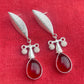 Teardrop Garnet Gemstone Earrings, Handmade 925 Sterling Silver Earrings For Women, 10x14mm Teardrop Red Garnet Earrings, Dangling Fidget Balls Earrings, Gift For Her