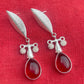 Teardrop Garnet Gemstone Earrings, Handmade 925 Sterling Silver Earrings For Women, 10x14mm Teardrop Red Garnet Earrings, Dangling Fidget Balls Earrings, Gift For Her