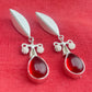 Teardrop Garnet Gemstone Earrings, Handmade 925 Sterling Silver Earrings For Women, 10x14mm Teardrop Red Garnet Earrings, Dangling Fidget Balls Earrings, Gift For Her