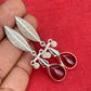 Teardrop Garnet Gemstone Earrings, Handmade 925 Sterling Silver Earrings For Women, 10x14mm Teardrop Red Garnet Earrings, Dangling Fidget Balls Earrings, Gift For Her