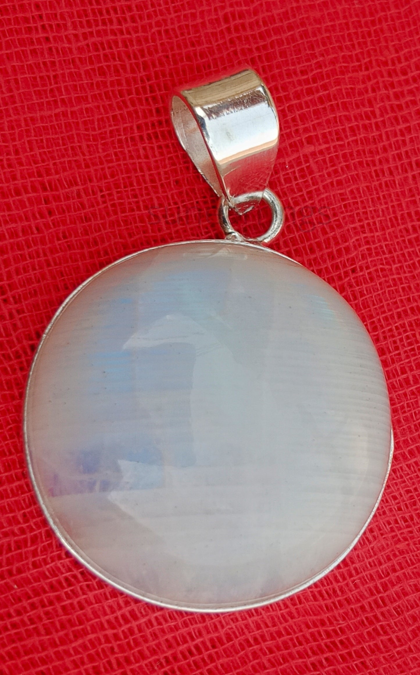 22mm Round Moonstone Pendant, Rainbow Moonstone Pendant For Her, Statement Pendant, Dangling Pendant, Handmade Pendant,