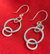 Hammered Circle Earrings- 925 Sterling Silver Earrings-Open Circle Earrings-Dangling Earrings-Minimalist Jewelry-Rounded Circle Earrings-Gifts For Her