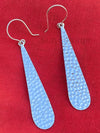 Hammered Teardrop Dangle Earrings, 925 Sterling Silver Long Drop Earrings, Women's Handmade Elegant Jewelry