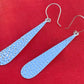 Hammered Teardrop Dangle Earrings, 925 Sterling Silver Long Drop Earrings, Women's Handmade Elegant Jewelry