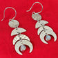 Moonstone Earrings-925 Sterling Silver Hammered Moon Earrings-Multi Moon Earrings-Dangling Earrings-June Birthstone-Statement Women Earrings-Anniversary Gifts