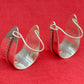 925 Sterling Silver Hoops Earrings-Half Coil Hoops Earrings-Handmade Silver Earrings For Women-Statement Hoops Earrings-Gift For Her