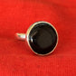 Natural Black Onyx Ring-925 Sterling Silver Ring-Statement Ring-22mm Round Stone Ring-Women Ring-Handmade Round Gemstone Ring-Gift For Her